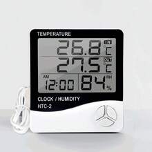 Nhiệt kế và ẩm kế kỹ thuật số LCD HTC-2, thiết bị đo nhiệt độ và độ ẩm trong nhà/ngoài trời, trạm thời tiết có đồng hồ. - Nhiều màu - Xem 6
