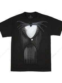 Nightmare Before Christmas Shaded Skellington Costume Tuxedo T-Shirt - màu đen - Xem 1