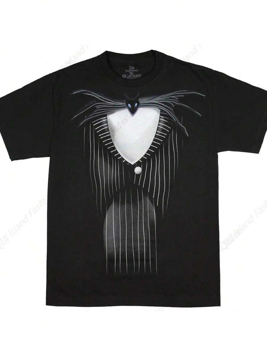 Nightmare Before Christmas Shaded Skellington Costume Tuxedo T-Shirt - màu đen - Xem 1