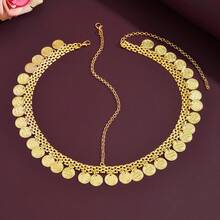 Tocado nupcial dorado hecho a mano, joyería tradicional de Oriente Medio para festivales, regalo de Eid, accesorios para el cabello de boda - Dorado - Ver 14