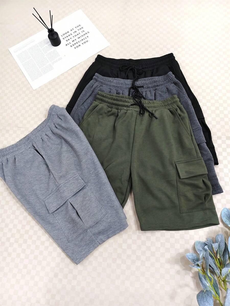 2 Piece Cargo Shorts Kit With Elastic / Elastic Waist Between 3 Random Colors 2 Pieces - 彩色 - 查看 1