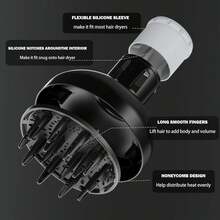 Curly Hair Diffuser Attachment For Hair Dryer, Fits 1.7 To 2.1 Nozzles - 1 - View 2