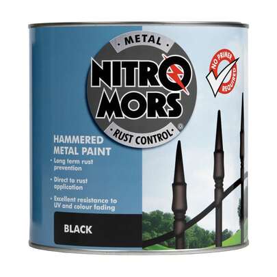 Nitromors Hammered Metal Finish UV Resistant Rust Protection Blk Paint 2.5L
