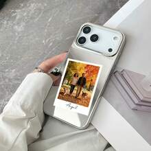 Funda de teléfono personalizada con diseño de foto y nombre compatible con iPhone 17, 16, 15, 14, 13, 12, 11 Pro Max, con acabado plateado espejado. Funda compatible con iPhone 17 Pro Max con diseño elegante, perfecta como regalo de Navidad - Plateado - Ver 4
