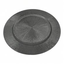 PP Antique Charger Plates Bulk Round Plastic Dinner Plate Embossed Rim Server Plate Decorative Chargers Floral Plates For Dinner Parties Wedding - 50pcs-Black - 查看 8