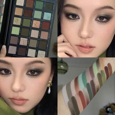 HER ORANGE Palette d'ombres à paupières 24 couleurs, texture fine avec finis brillants et mats, très pigmentée, longue tenue, imperméable, résistante à la transpiration, miroir inclus, convient pour un usage quotidien, débutants, maquillage de scène, Saint-Valentin, cadeau de fête