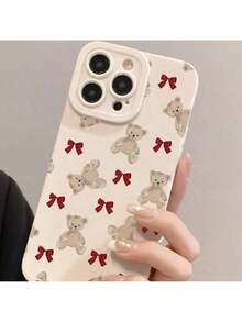 おすべてすべて揃っていますっていますいの赤いいいリボンとクマのケース  11, 12, 13, 14, 15, 16, XS, XR, X, 7, 8 Plus, Pro Max, SEシリーズ対応 - ガールフレンド,ボーイフレンド,友達,または自分自身を分けるを分けるへの完璧なイースターギフト - ホワイト - チェックする 5