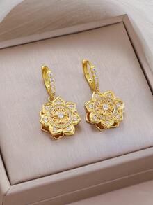 一套时尚镂空莲花首饰套装，是中式活动的理想配饰 - 彩色 - 查看 6