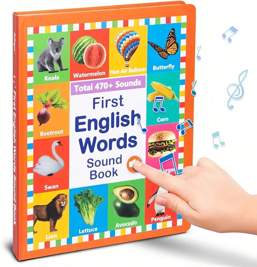 My First English Sound Toys – English Learning Talking Book For Kids 2-6 Years Old, 470+ Words, 21 Themes, Fun Word Game Book For Educational Language - 珊瑚橙 - 查看 1