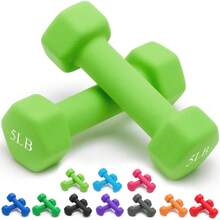 Weights Dumbbells 10 Colors Options Compatible With Set Of 2 Neoprene Dumbbells Set,1-15 LB, Anti-Slip, Anti-Roll, Hex Shape - 綠色 - 查看 5