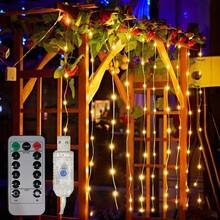 1pc USB Powered Curtain Lights, 8 Lighting Modes LED String Lights Suitable For Wedding Birthday Party House Window Camping Gazebo Decor Holiday Fairy Lights (Remote Control Batteries Not Included) - USB Plug - View 14