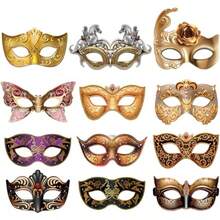 12 Pcs Mardi Gras Masquerade Mask Set Paper Masquerade Masks For Women's Costume Party Supplies Ideal For Mardi Gras New Year's Day Carnival Prom Venetian Half Retro Themes Elegant Lightweight Decorative Face Masks For Festive Celebrations And Costume Events - -như trong hình- - Xem 7