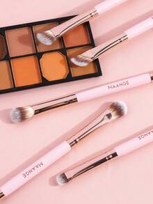 MAANGE Bộ cọ trang điểm cao cấp 1/2/5/10 chiếc, mềm mại, bền bỉ, chuyên nghiệp dùng cho kem nền, phấn phủ, phấn má hồng, che khuyết điểm, tạo khối, phấn mắt, phấn bắt sáng, phù hợp với dạng lỏng, kem và phấn bột, dùng để tán đều và pha trộn, là món quà tuyệt vời dành cho phụ nữ và các cô gái. - Hồng - Xem 7