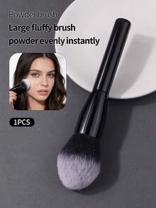 特大号高级粉扑刷，柔软蓬松多功能面部化妆刷，专用粉扑刷 - 黑色 - 查看 3