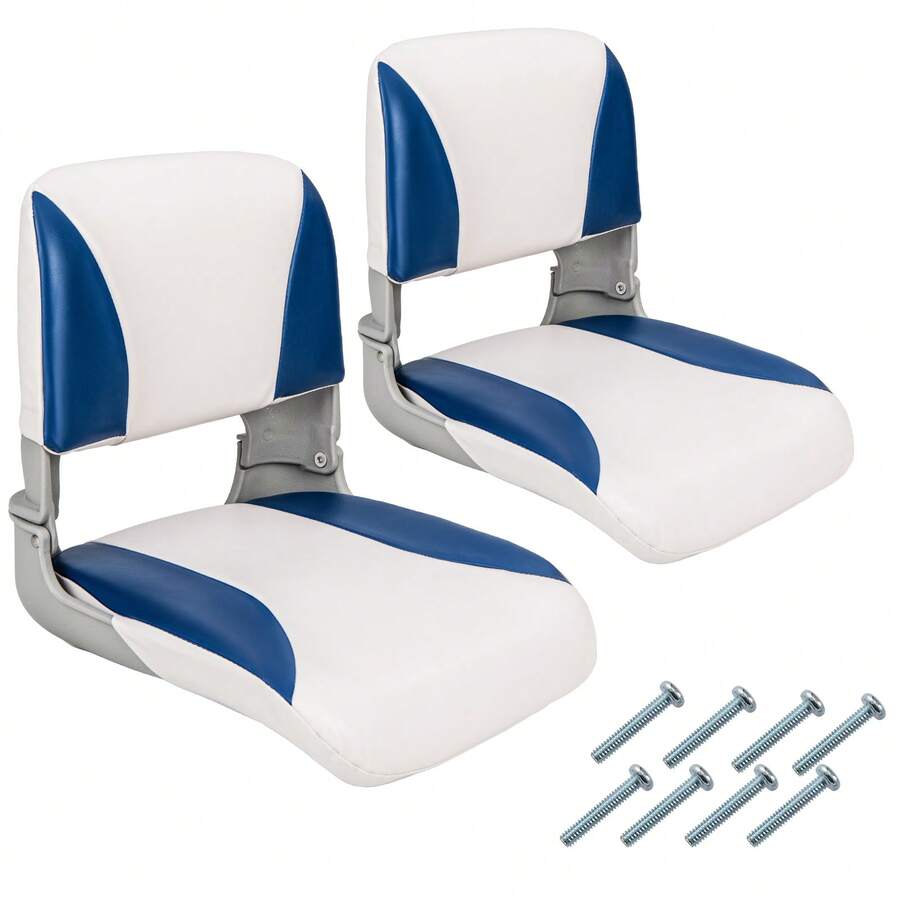 COSTWAY 2-Pack Fishing Boat Seat With High-Density Sponge Cushion, Blue - Blue - View 1