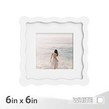 1pc/3pcs Wavy Design Photo Frame For Wall & Tabletop Decoration, Artistic Creative Home Decor With Multi-Color Waves - 7 Standard Sizes 4x4in, 4x6in, 5x7in, 6x6in, 8x8in, 8x10in, 11x14in - Modern Stylish Interior Accent, Fun Picture Frames, Scalloped Picture Frame- Graduation Wedding Gift (Random Photo Paper) - 波浪形 - 查看 44