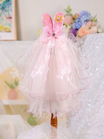 PETCIRCLE 1pc Cute Pet Puppy/Kitten Accessories - Rabbit Ear Headband, Suitable For Small Dogs Like Teddy, Pomeranian, Pink