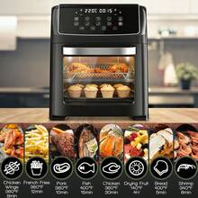 10-in-1 Air Fryer Oven, 12.6Qt Convection Oven with Visible Window, Rotisserie & Grill, Family-Size Airfryer withAir Fryer Fully Au atic ligent Visual 12L Large ty 2000W High Power Multiple Function Electric Oven Dehydrator POPQ Visible Window for Healthy Cooking, - Negro - Ver 5