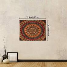 1 Peça Tapeçaria de Mandala Boêmia, Decoração de Parede Floral Geométrica, Decoração Versátil para Dormitório, Praia, Quarto - Poliéster, Sem Bateria Necessária, Uso Interno, Decoração de Parede do Quarto | Estilo Boêmio | Textura, Toalha de Praia - Mandala - Visão 6