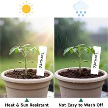 100 Pcs 4 Inch Plastic Plant Labels Pot Markers Nursery Garden Stakes Tags White Gardening Plant Identification Labels - White - View 11
