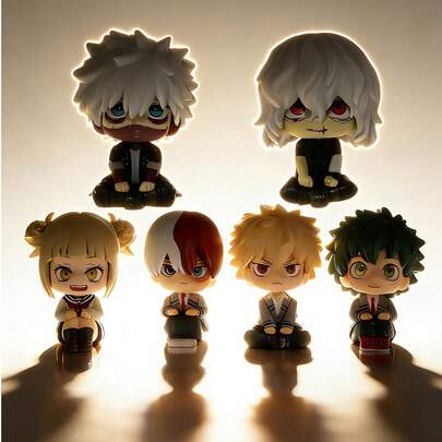 Q-Version Izuku Midoriya, Shoto Todoroki, Eijiro Kirishima Figurine Cake Topper Decoration, Birthday Cake Model, Home Decor, Baking Doll, Anime Merchandise