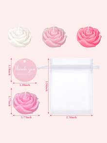 MAOMAOGUAI 24 pièces/9 pièces Coffret cadeau de bougies parfumées à la rose, comprenant un sac en organza et une carte de remerciement. Bougies parfumées en forme de rose romantique, convient pour le mariage, la fête, la demande en mariage, la décoration d'intérieur - 24 pièces - Voir 8