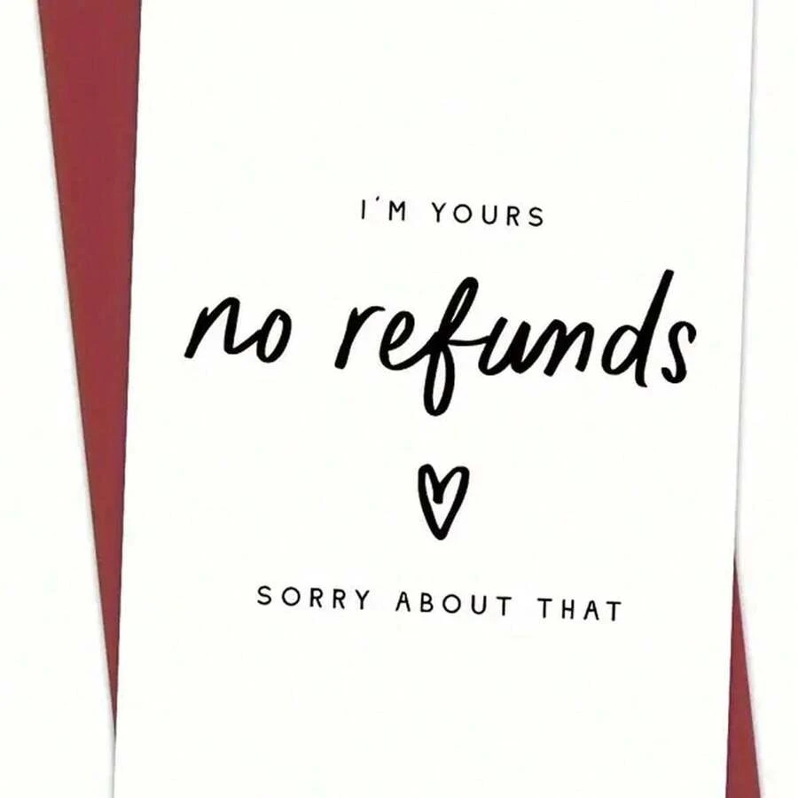 1PC "I Am You Without Refund" Cute And Warm Love Anniversary Commemorative Greeting Card Suitable For Gifts To Partners (Comes With Randomly Colored Envelopes) Back To School,Back To School,School Supplies - A - View 1