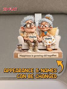 Catygift Figura acrílica personalizada de pareja, regalo personalizado de pareja con nombres y apariencia personalizados, perfecto para aniversario, San Valentín, boda, regalo romántico - Como se muestra - Ver 3