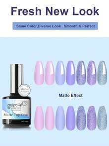 免擦洗哑光面油，哑光效果指甲油，适用于家庭美甲沙龙DIY - 無色 - 查看 2