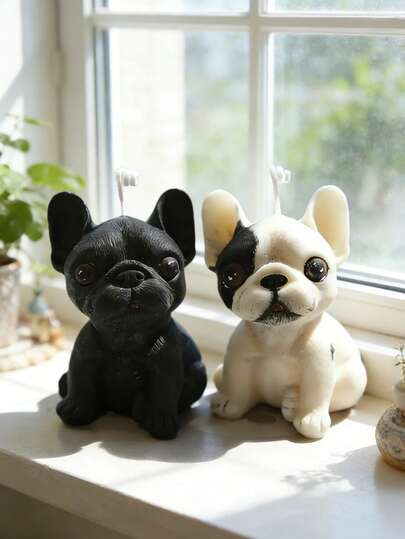 1 pieza Molde de vela 3D de Bulldog Francés, reutilizable y resistente al calor, fácil de desmoldar para velas/resina/jabón/yeso/arcilla, molde de vela para regalos de Navidad, cumpleaños, decoración del hogar, difusor de coche, adorno