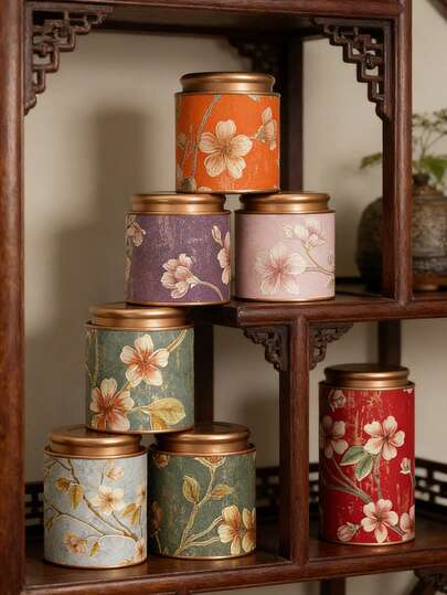Vintage Embossed Pattern Sealed Tea Canister, With High-Quality Tin-Plated Lid, Leak-Proof Food Storage Container For Loose Tea Leaves, Coffee Beans, Sugar, Nuts, Snacks, Multipurpose Storage Jar For Home Kitchen, Food Cabinet, Countertop, Food Preservation And Organization