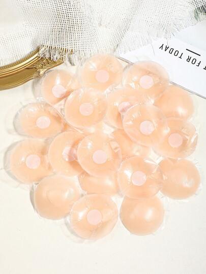 20片装硅胶迷你隐形透气乳贴，可重复使用，舒适防滑，适合日常通勤、约会、婚礼、派对、海滩度假等场合，完美搭配吊带背心、露背连衣裙、无肩带上衣和泳装。