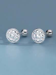 HuooNew 1 Pair 925 Sterling Silver Small Hoop Earrings With Micro-Inlaid Zirconia, Unisex Style Gift - Silver - View 7