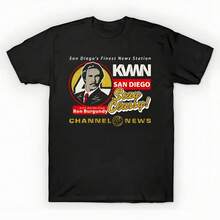 Channel 4 KVWN San Diego - Camiseta Impresa Oversized Ron Burgundy Sayin Unisex, Camiseta Gráfica Casual Negra Sólida, Top Esencial de Verano, S-3XL - Negro - Ver 6
