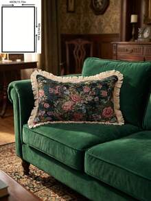 1 pieza Funda de almohada de jacquard floral, estilo vintage americano country para decoración de sala de estar y sofá, extraíble y lavable, adecuada para sala de estar, dormitorio, balcón, jardín, exterior, decoración de automóvil (selección de multicolor) - Multicolor - Ver 24