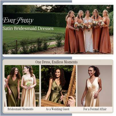 EVERPRETTY Spring Elegant V-Neck Satin Long Mint Green Bridesmaid Dress, Semi-Formal Evening Gown For Wedding Guest