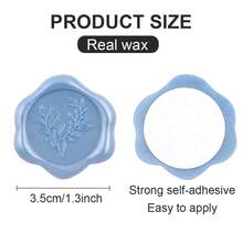 20pcs Eucalyptus Pattern Self-Adhesive Wax Seal Stickers, Suitable For Gifts, Wedding Invitation Envelopes, Valentine's Day/Wedding Gifts - Blue - 20pcs Eucalyptus - View 6