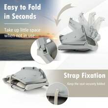 COSTWAY Folding Low Back Boat Seat With Mounting Hardware For Fishing, Grey - Grey - View 9