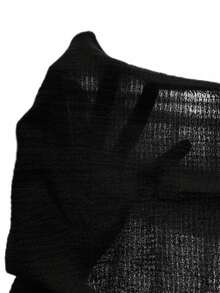 Camisa casual de verano para hombres de unicolor, cuello mao, manga corta, tejida. Artículos para parejas playera tipo polo hombre - Negro - Ver 6