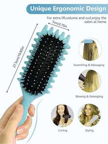 2035-Brush Lược chải tóc xoăn, lược định hình lọn tóc để gỡ rối, tạo kiểu và định hình lọn tóc xoăn cho nữ và nam, dùng được cho cả tóc ướt và tóc khô. - Nhiều màu - Xem 5
