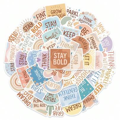 50 szt. naklejek inspirowanych stylem boho z angielskimi kreskówkami, odpowiednich na laptopy, etui na telefony, walizki, butelki na wodę, deskorolki i gitary, kaski, lodówki i sejfy, naklejki, dekoracje na prezenty, naklejki graffiti DIY