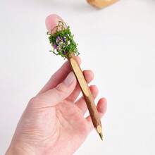 1PC Natural Crystal Rough Stone Magic Pencil DIY Creative Gift For Children Students Energy Crystal Healing Stick Halloween Gift Meditation Mother's D - Wooden Stick Pen - View 11