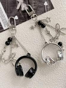 1 件可爱创意 3D 串珠耳机钥匙扣，手机挂件，背包挂饰，送给朋友、闺蜜、家人的礼物 - 彩色 - 查看 5