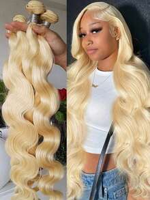613 Bundles Blonde Bundles Human Hair 16 18 20 22 Inch 613 Body Wave Bundles 100% Unprocessed 16A Grade Brazilian Virgin Hair Bundles 1/2/3/4 Bundles Human Hair 613 Blonde Bundle Versatile Styling For All Occasions Versatile Hair Wig Fullbodied Wig Brazilian Human Hair Pelucas De Cabello Humano,Wigs,Human Hair Wigs,Peluca De Cabello Humano,Human Hair,Wigs Human Hair,Wig,Christmas,Stocking Stuffers,Christmas Gifts,Hair, Maquillaje,Christmas Decrotions Gifts For Women,Gifts,Hair Stuff,Hair Accerssories,Suitable For Parties, Daily Use, Schools, Birthday Banquets And Other Occasions Valentine's Day Uman Hair Weft Real Hair Extensions Clip In Hair Weft Keratin Bond Hair Weft Seamless Hair Weft Christmas Hair Holiday Hair Extensions Festive Hair Pieces Christmas Glitter Hair Xmas Hair Accessories Crimson Red Human Hair Volumizing Hair Weft Your 2026 Beauty Glow-Up Awaits,Luxe Gifts For Moments That Matter #PremiumGifts New Year - 金髮 - 查看 1