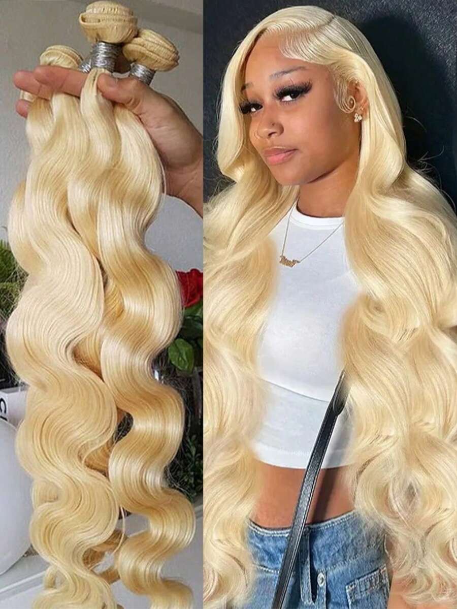 613 Bundles Blonde Bundles Human Hair 16 18 20 22 Inch 613 Body Wave Bundles 100% Unprocessed 16A Grade Brazilian Virgin Hair Bundles 1/2/3/4 Bundles Human Hair 613 Blonde Bundle Versatile Styling For All Occasions Versatile Hair Wig Fullbodied Wig Brazilian Human Hair Pelucas De Cabello Humano,Wigs,Human Hair Wigs,Peluca De Cabello Humano,Human Hair,Wigs Human Hair,Wig,Christmas,Stocking Stuffers,Christmas Gifts,Hair, Maquillaje,Christmas Decrotions Gifts For Women,Gifts,Hair Stuff,Hair Accerssories,Suitable For Parties, Daily Use, Schools, Birthday Banquets And Other Occasions Valentine's Day Uman Hair Weft Real Hair Extensions Clip In Hair Weft Keratin Bond Hair Weft Seamless Hair Weft Christmas Hair Holiday Hair Extensions Festive Hair Pieces Christmas Glitter Hair Xmas Hair Accessories Crimson Red Human Hair Volumizing Hair Weft Your 2026 Beauty Glow-Up Awaits,Luxe Gifts For Moments That Matter #PremiumGifts New Year - 金髮 - 查看 1