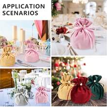 4件套。酒红色天鹅绒袋，圆底天鹅绒礼品袋，配仿珍珠吊坠，适合婚礼和生日派对礼物。 - 酒紅色 - 查看 7