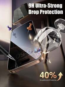 3 buc. folie de protecție pentru ecran din sticlă securizată, compatibilă cu 17/17 Air/17 Pro/17 Pro Max/15/16/14/11/12/13 Pro Max, compatibilă și cu XS Max/XR/X/15/7/8 Plus/SE/16e, inclusiv accesorii pentru telefon și huse de protecție - Negru - Vizualizare 5