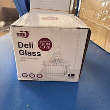 1 件奢华、复古、高端玻璃化妆品展示托盘，皇冠形浮雕复古水晶容器，咖啡玻璃糖果储物罐，密封罐，适用于假日海滩、浴室收藏、卧室收藏，大容量 - 彩色 - 查看 11