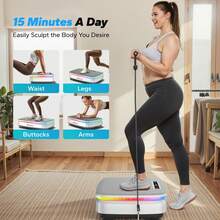 MERACH Vibration Plate Exercise Machine, Curved Vibration Plate For Lymphatic Drainage Weight Loss, Vibrating Plate With Real-Time Calorie Tracking On LED Display, Workout Equipment For Home Women Men - View 2