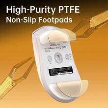 ATTACK SHARK 59克超轻V8游戏鼠标，PAW3950MAX 42000 DPI，Nordic 54L15低延迟芯片，蓝牙/2.4G/有线三模式连接，双8000Hz轮询率，配备防滑握柄 - 彩色 - 查看 4